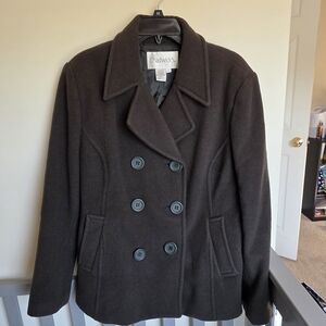 Chadwicks Women's Olive Wool Pea Coat- It Is OLIVE GREEN